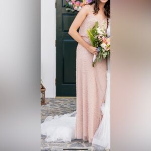 Elegant Champagne/Pink Beaded Skirt